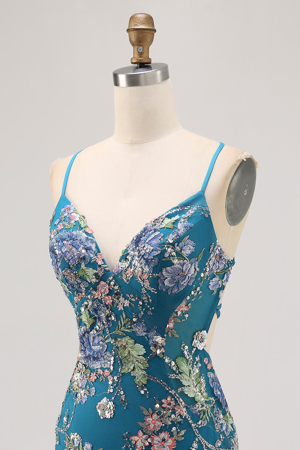 Bodycon Floral Peacock Homecoming Dress with Sequins