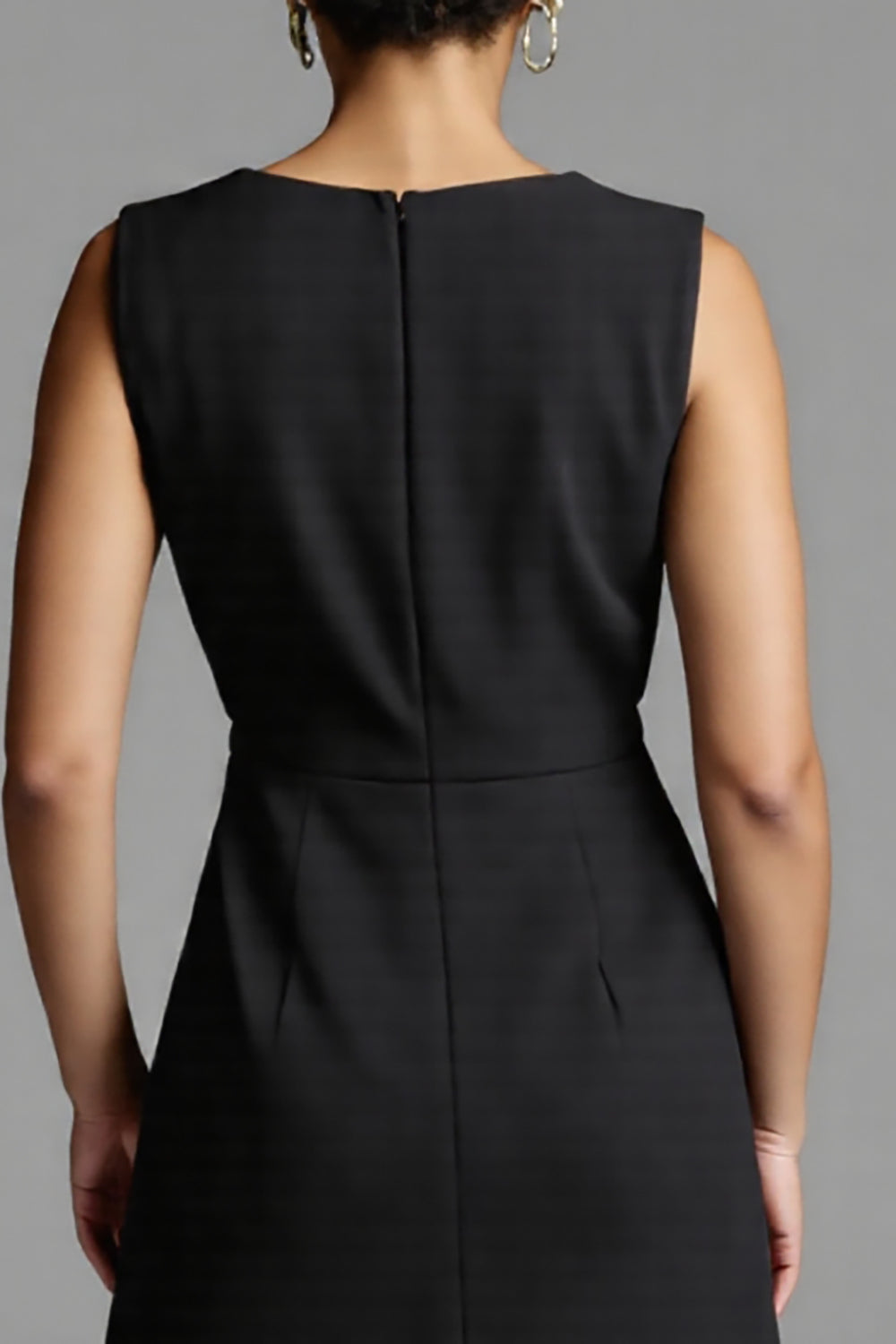 Black A Line Midi Dress with Ruffles