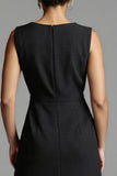 Black A Line Midi Dress with Ruffles