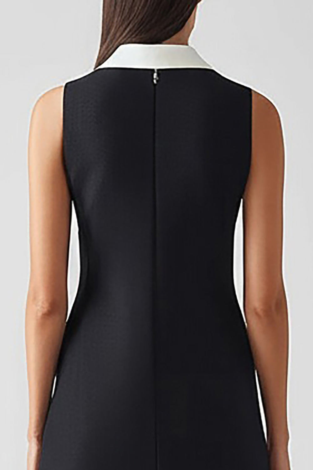 Black Sheath Lapel Neck Midi Dress