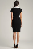 Black Bodycon Short Sleeve Midi Dress