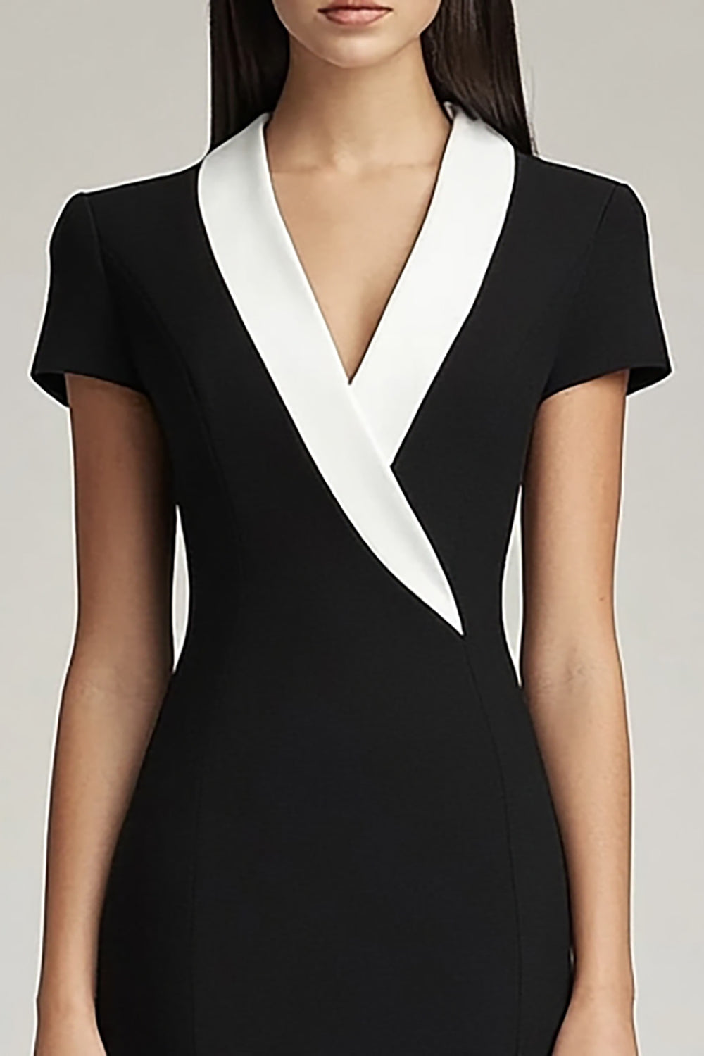 Black Bodycon Short Sleeve Midi Dress
