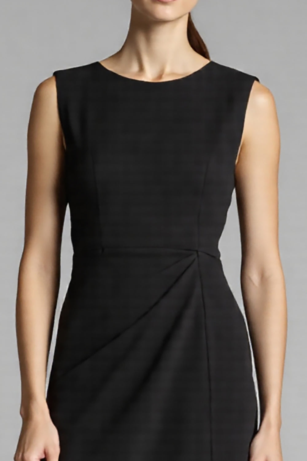 A Line Black Midi Dress with Ruffles