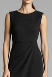 A Line Black Midi Dress with Ruffles