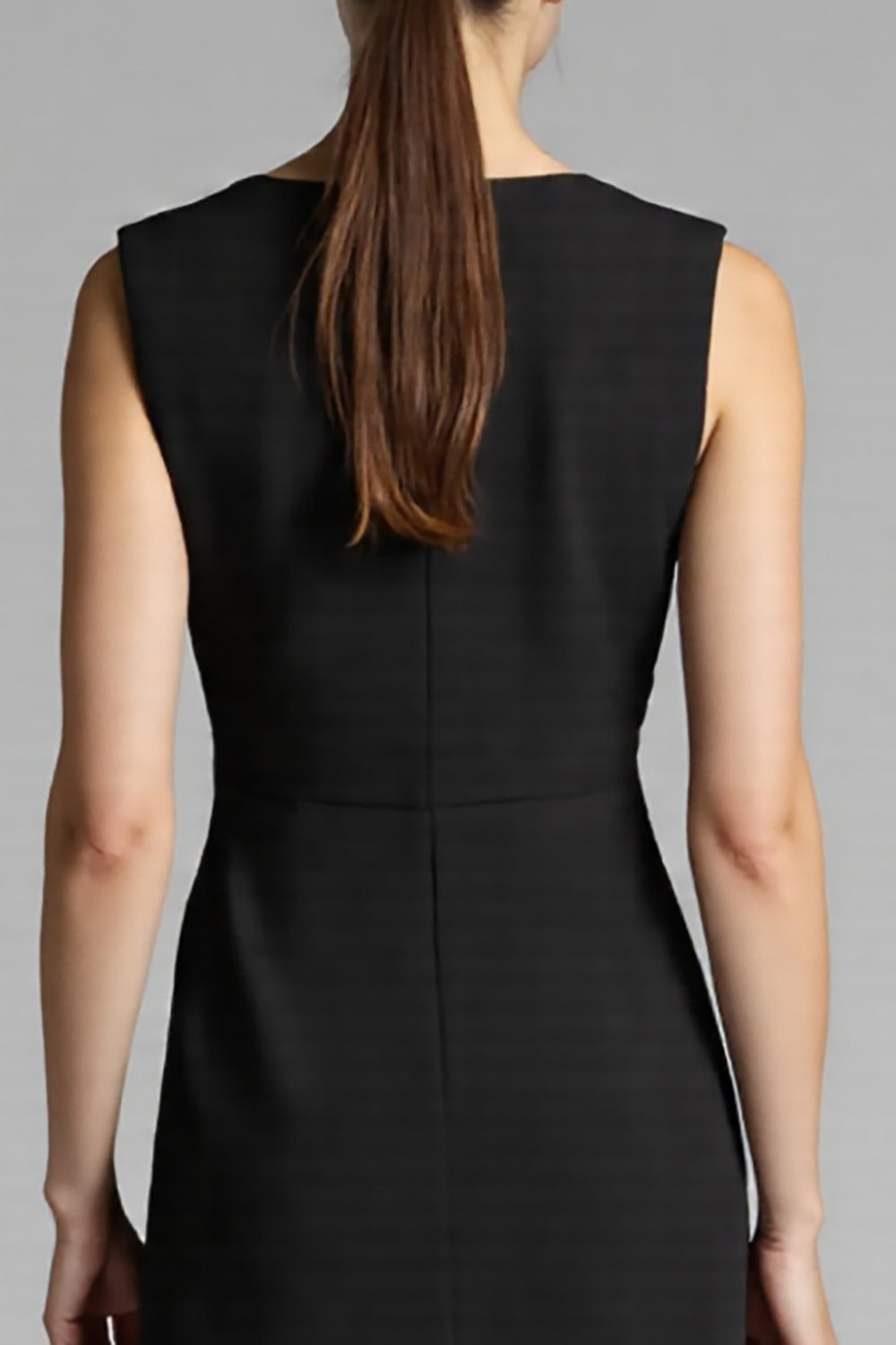 A Line Black Midi Dress with Ruffles