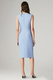 Sheath Sky Blue V-Neck Midi Dress