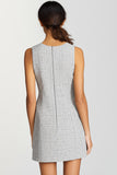 Grey A Line V-Neck Mini Dress with Buttons