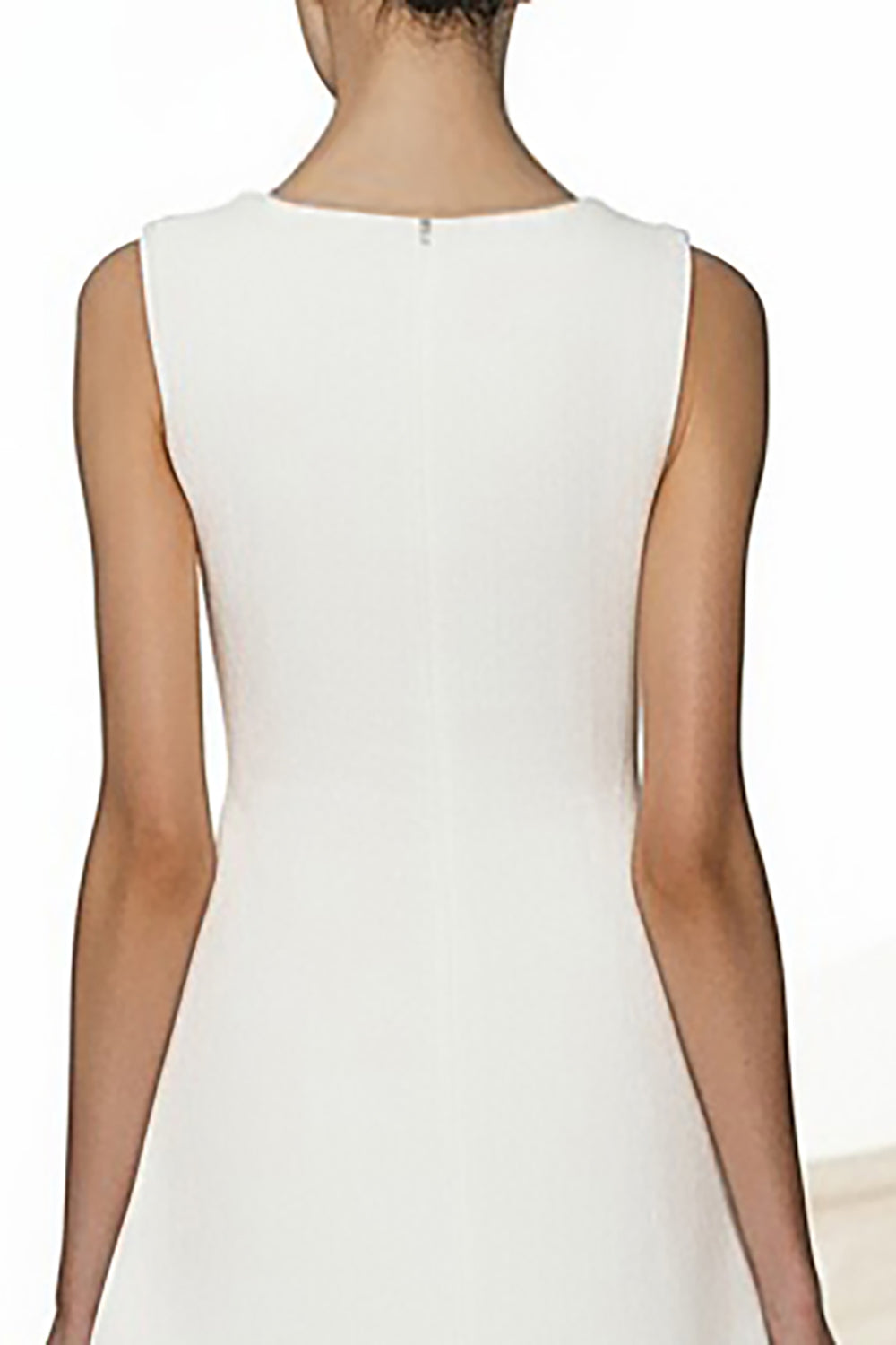 Ivory A Line V-Neck Midi Dress