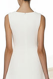 Ivory A Line V-Neck Midi Dress