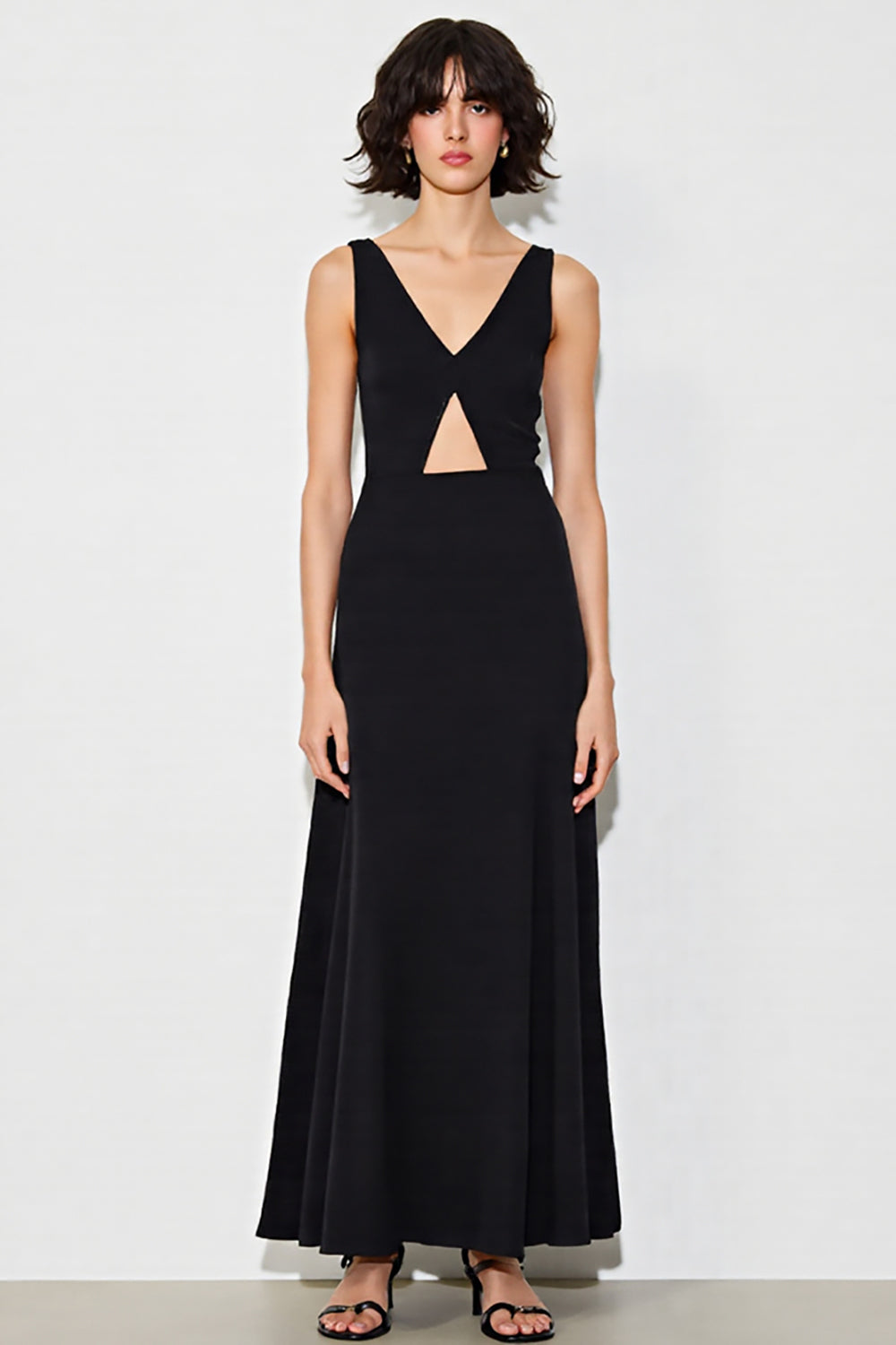 Black Cut Out A Line Formal Dress