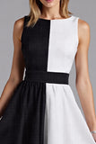 Ivory and Black A Line Midi Formal Dress