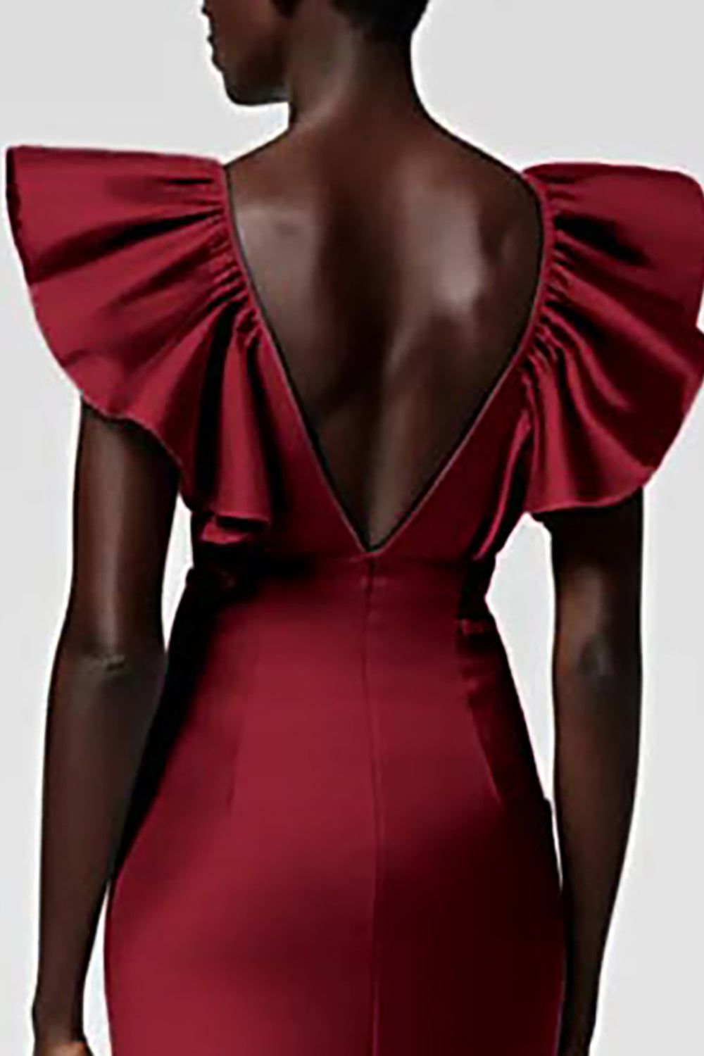 Black Sheath Formal Dress with Ruffle Sleeves