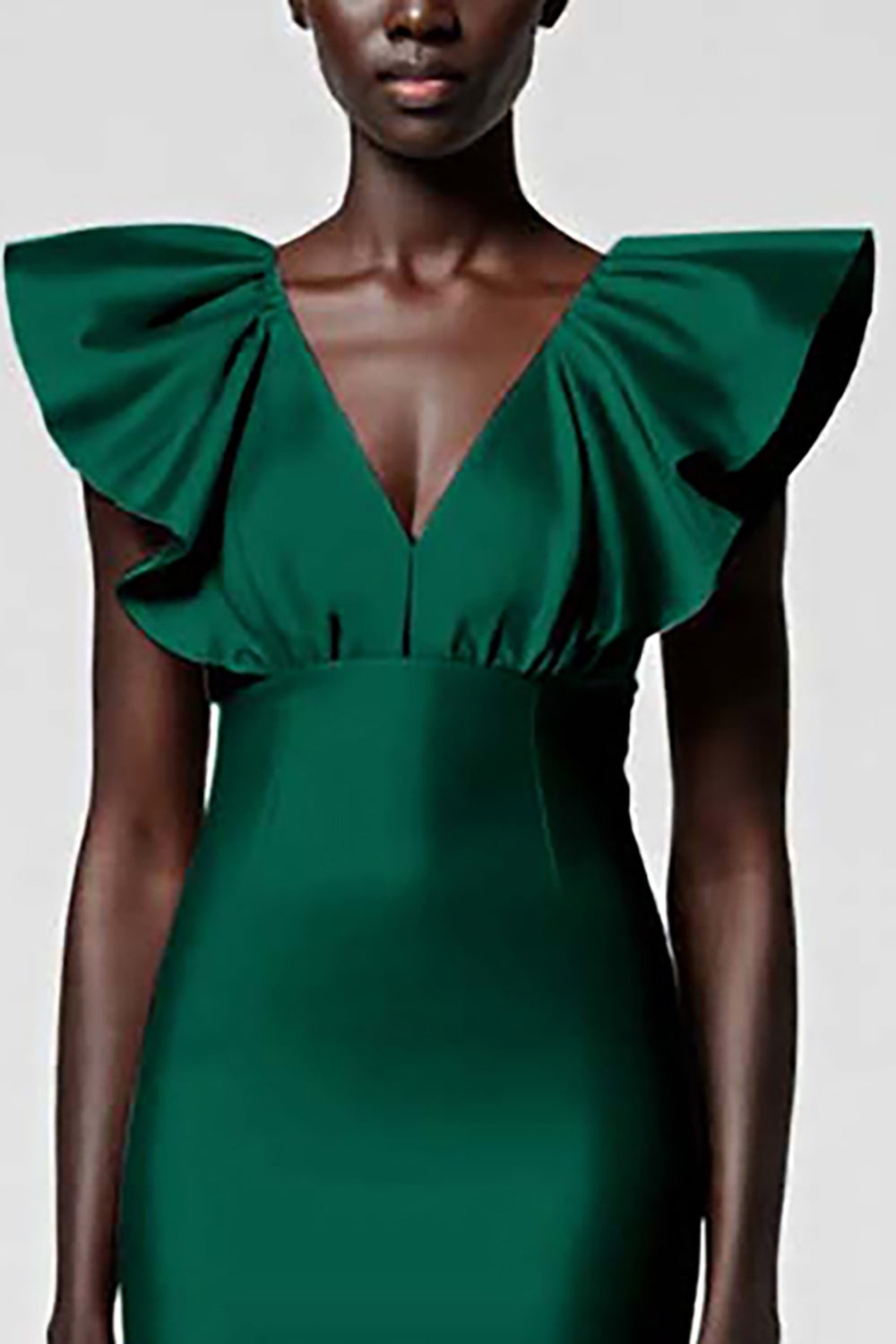 Black Sheath Formal Dress with Ruffle Sleeves