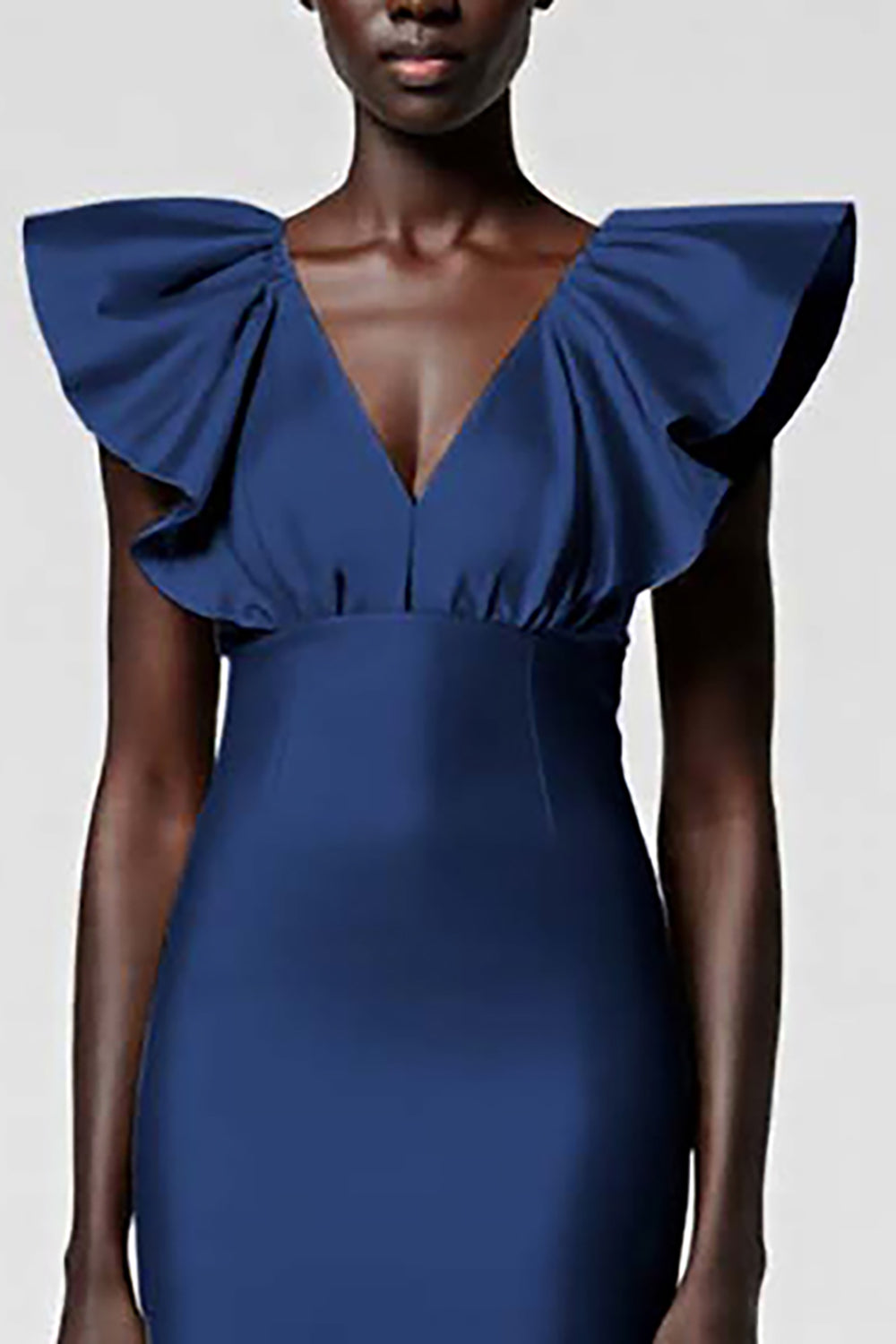 Black Sheath Formal Dress with Ruffle Sleeves