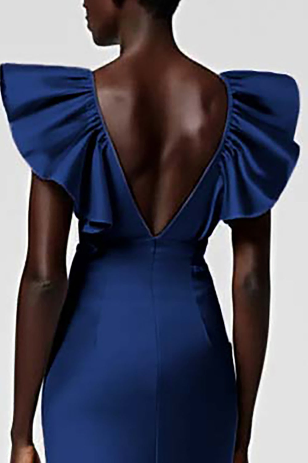 Black Sheath Formal Dress with Ruffle Sleeves