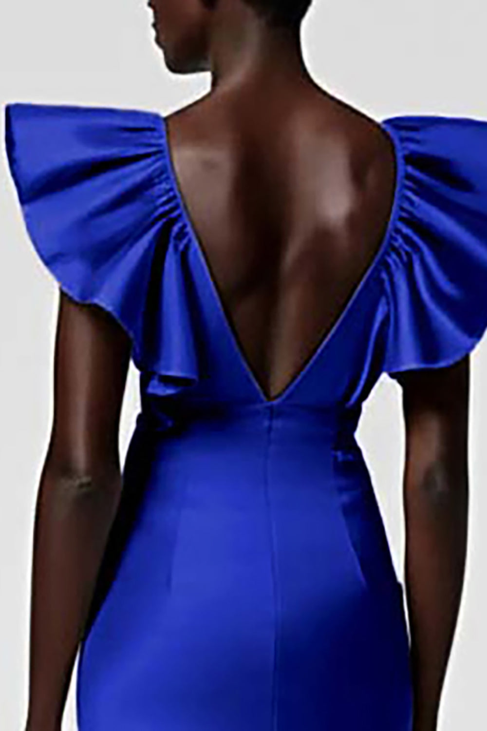 Black Sheath Formal Dress with Ruffle Sleeves