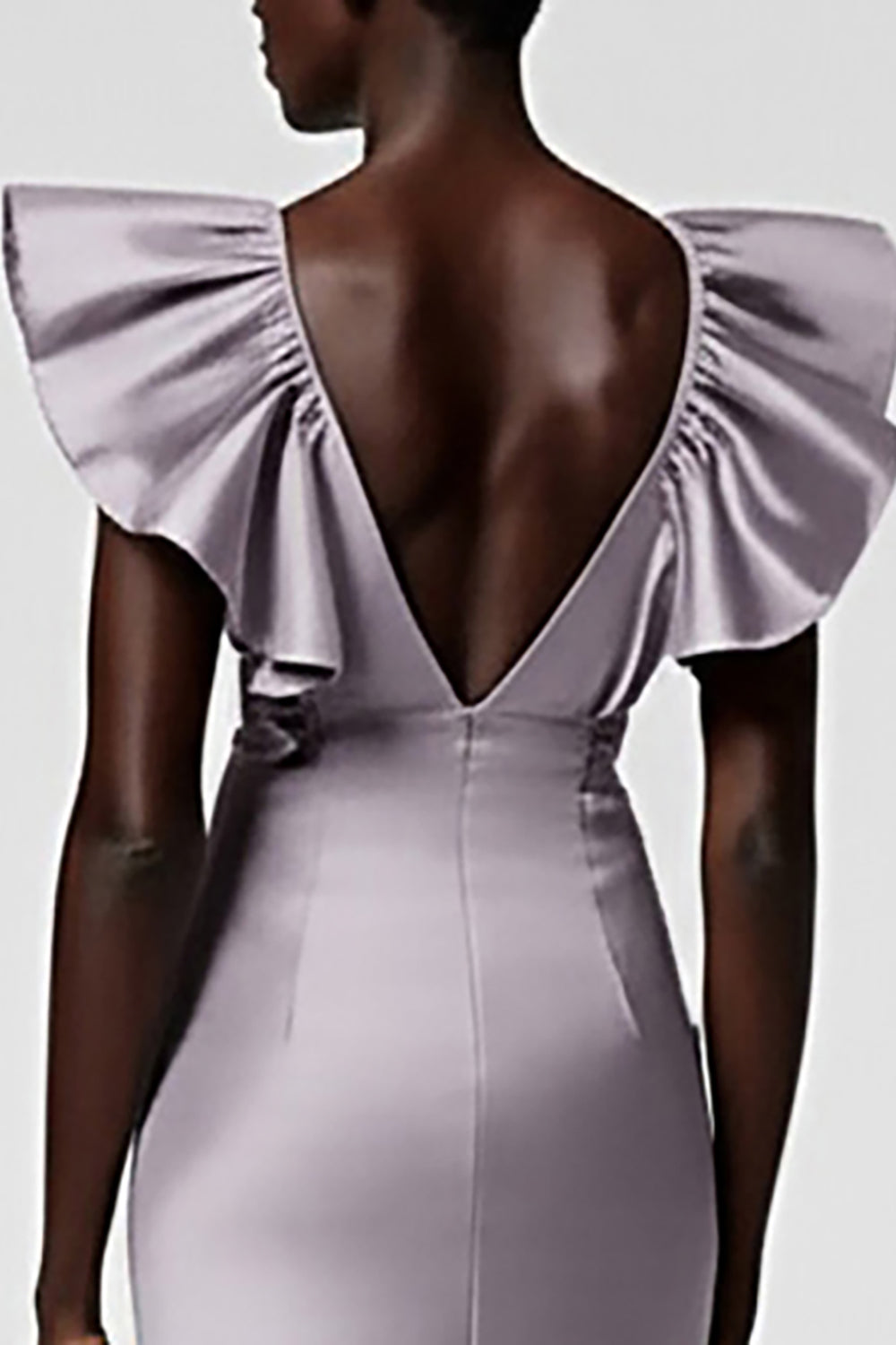 Black Sheath Formal Dress with Ruffle Sleeves