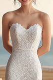 Strapless Ivory Sheath Long Graduation Dress