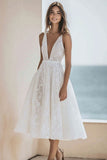 Lace Ivory A Line Graduation Dress