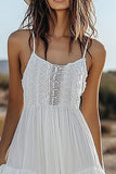 Ruffled Ivory A Line Spaghetti Straps Graduation Dress With Lace