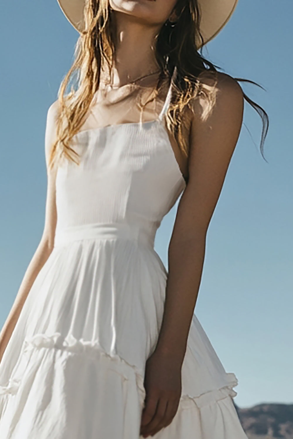 Simple Tiered A Line Ivory Graduation Dress