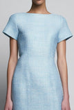 Bodycon Sky Blue Bateau Work Dress