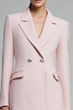 Pink Notched Lapel Work Wear