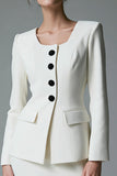 2 Piece Long Sleeve Bodycon Ivory Work Dress