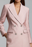 Pink Peak Lapel Tight Work Dress