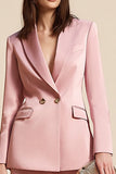 Pink 2-Piece Peak Lapel Business Suit