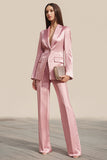 2-Piece Peak Lapel One Button Dusty Rose Work Suit