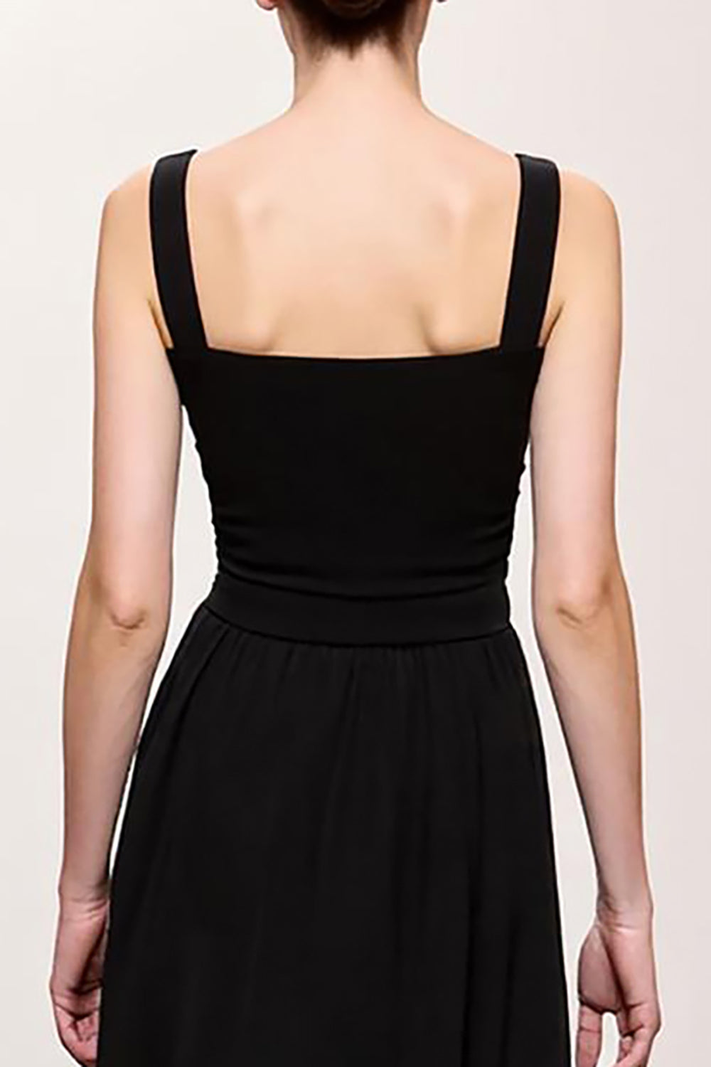 A-Line Black Spaghetti Straps Evening Dress