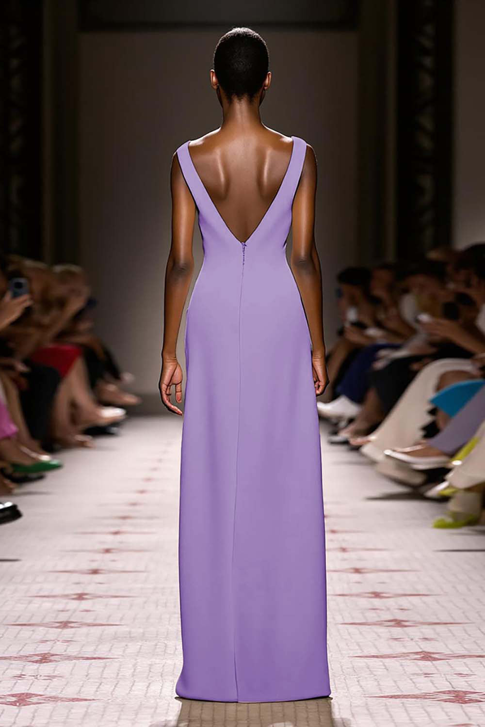 Simple Ivory V-Neck Sheath Long Evening Dress