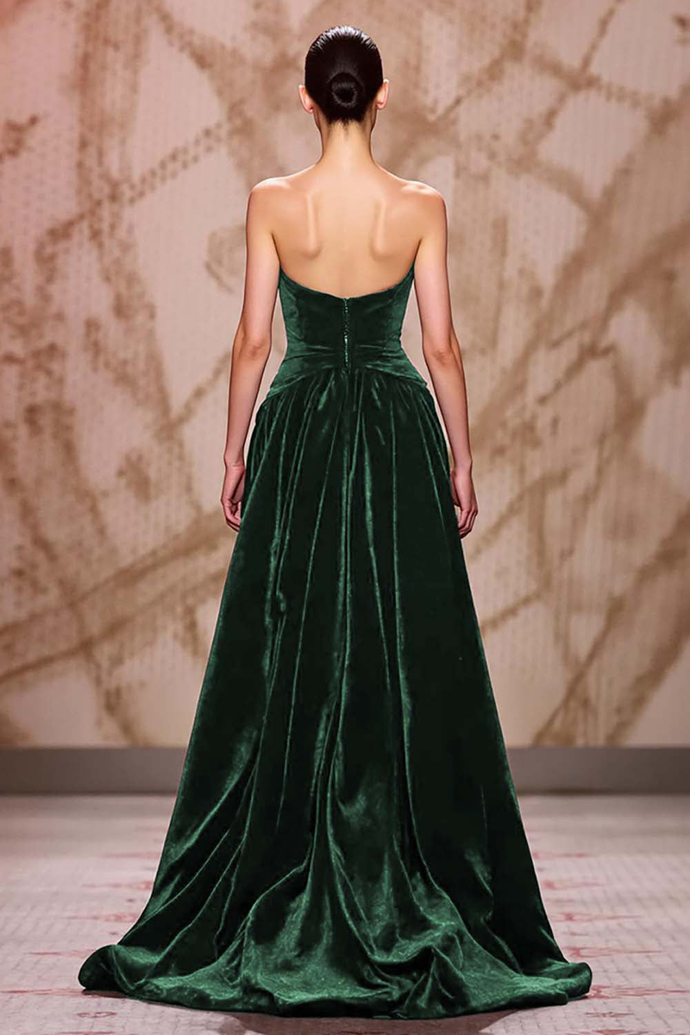 Dark Red Sweetheart A-Line Evening Dress With Slit