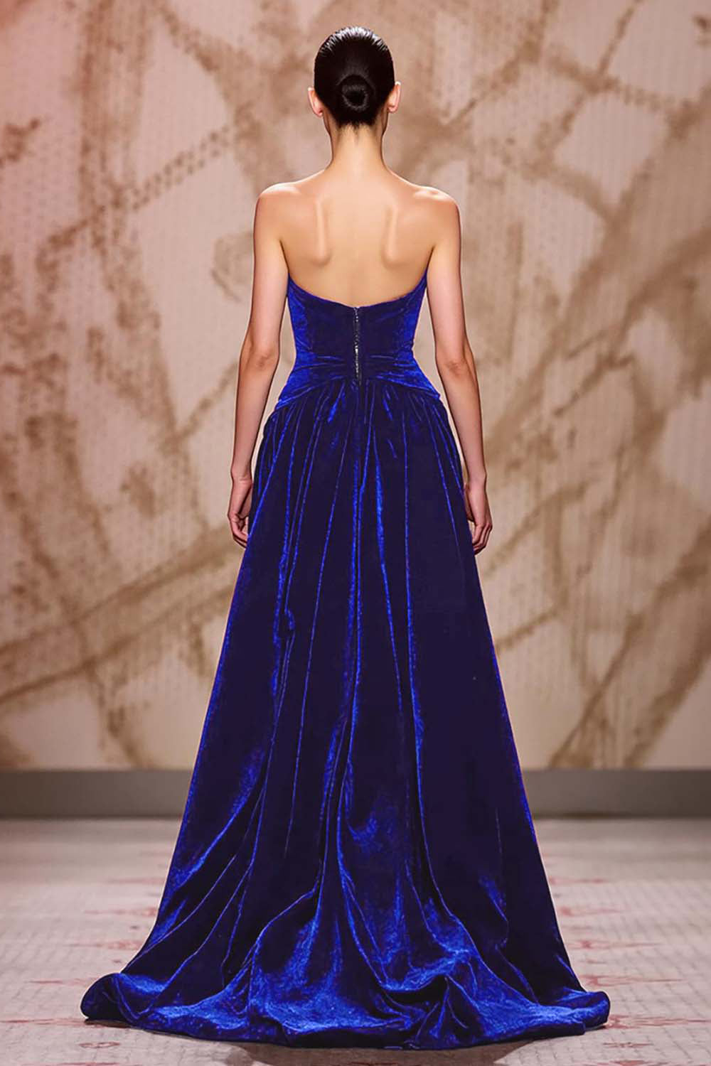 Dark Red Sweetheart A-Line Evening Dress With Slit