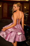 Light Purple Tiered A Line Strapless Homecoming Dress with Bow