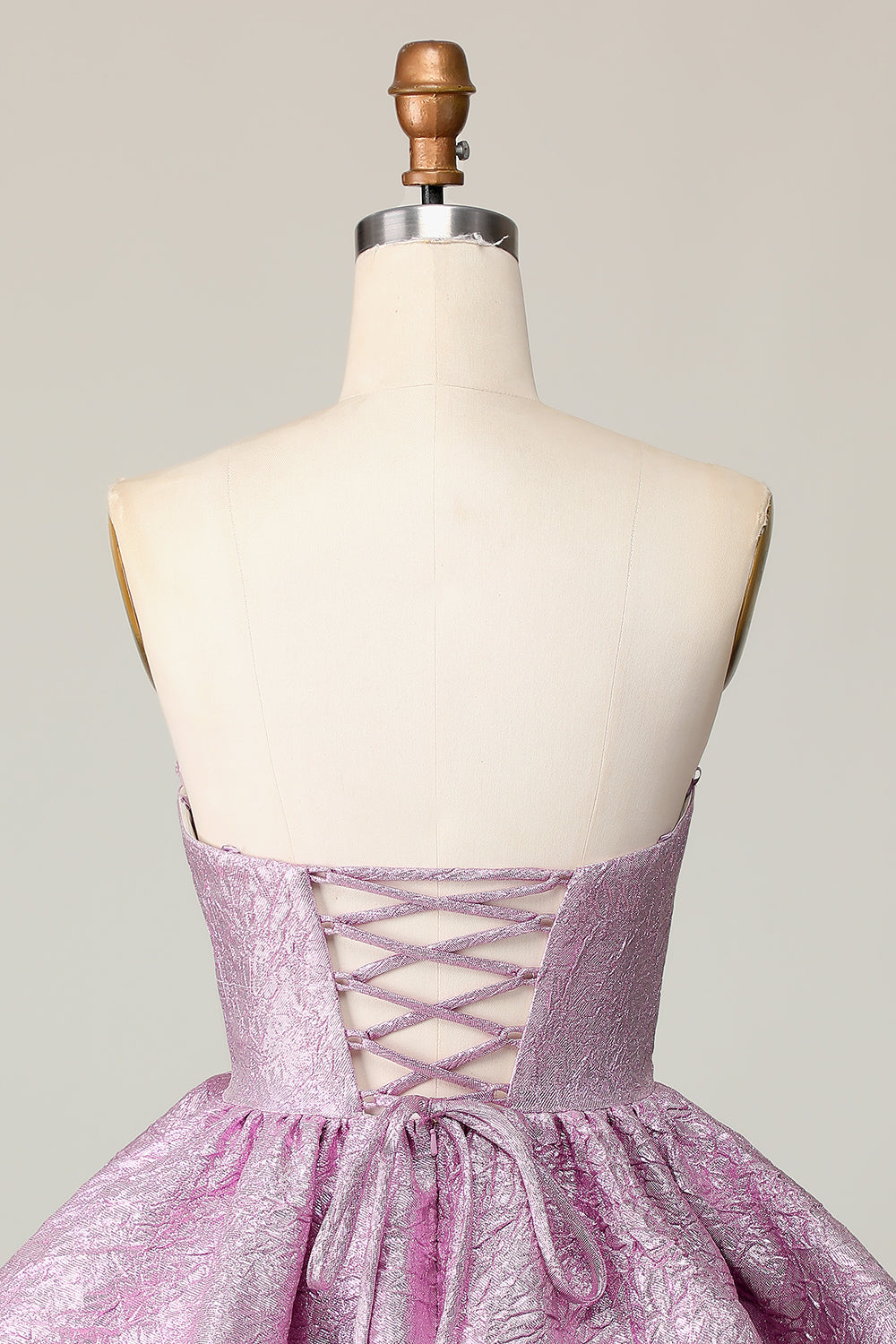 Light Purple Tiered A Line Strapless Homecoming Dress with Bow