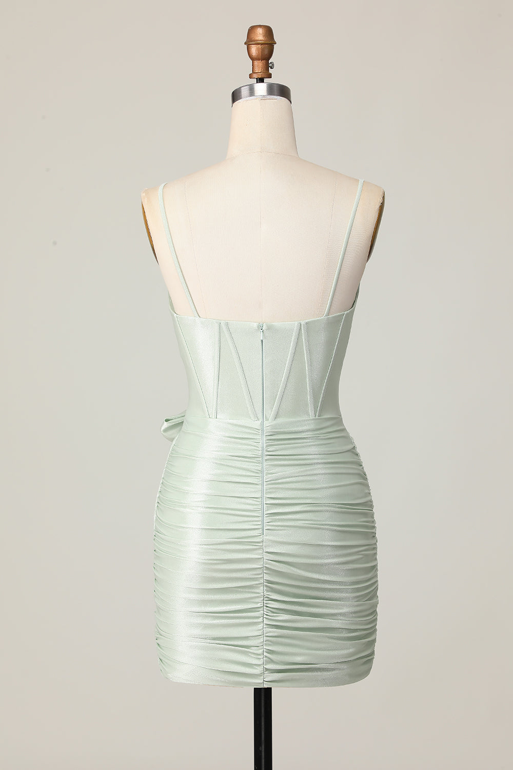 Bodycon Corset Sage Green Homecoming Dress with Bow