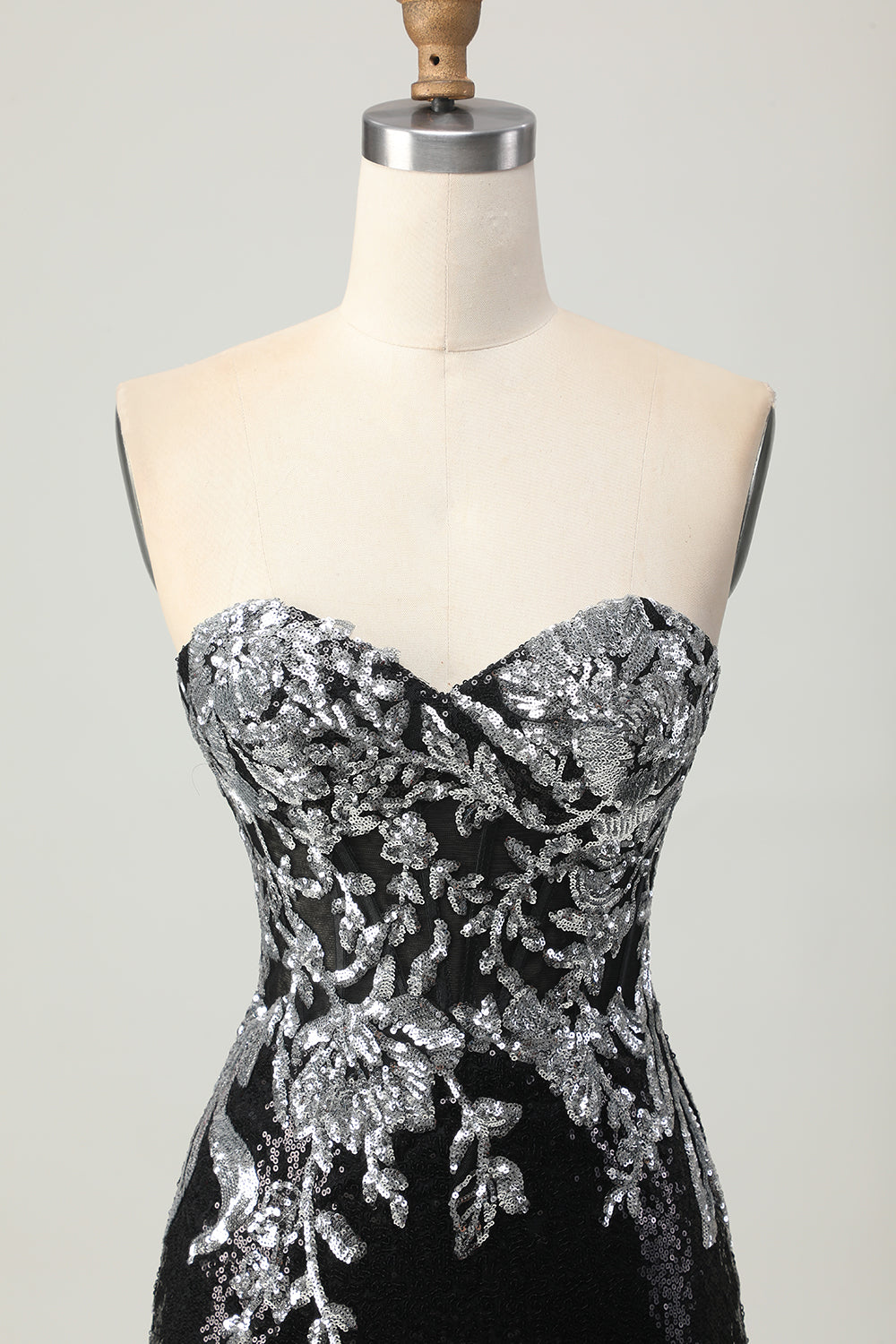 Sparkly Black Silver Bodycon Homecoming Dress