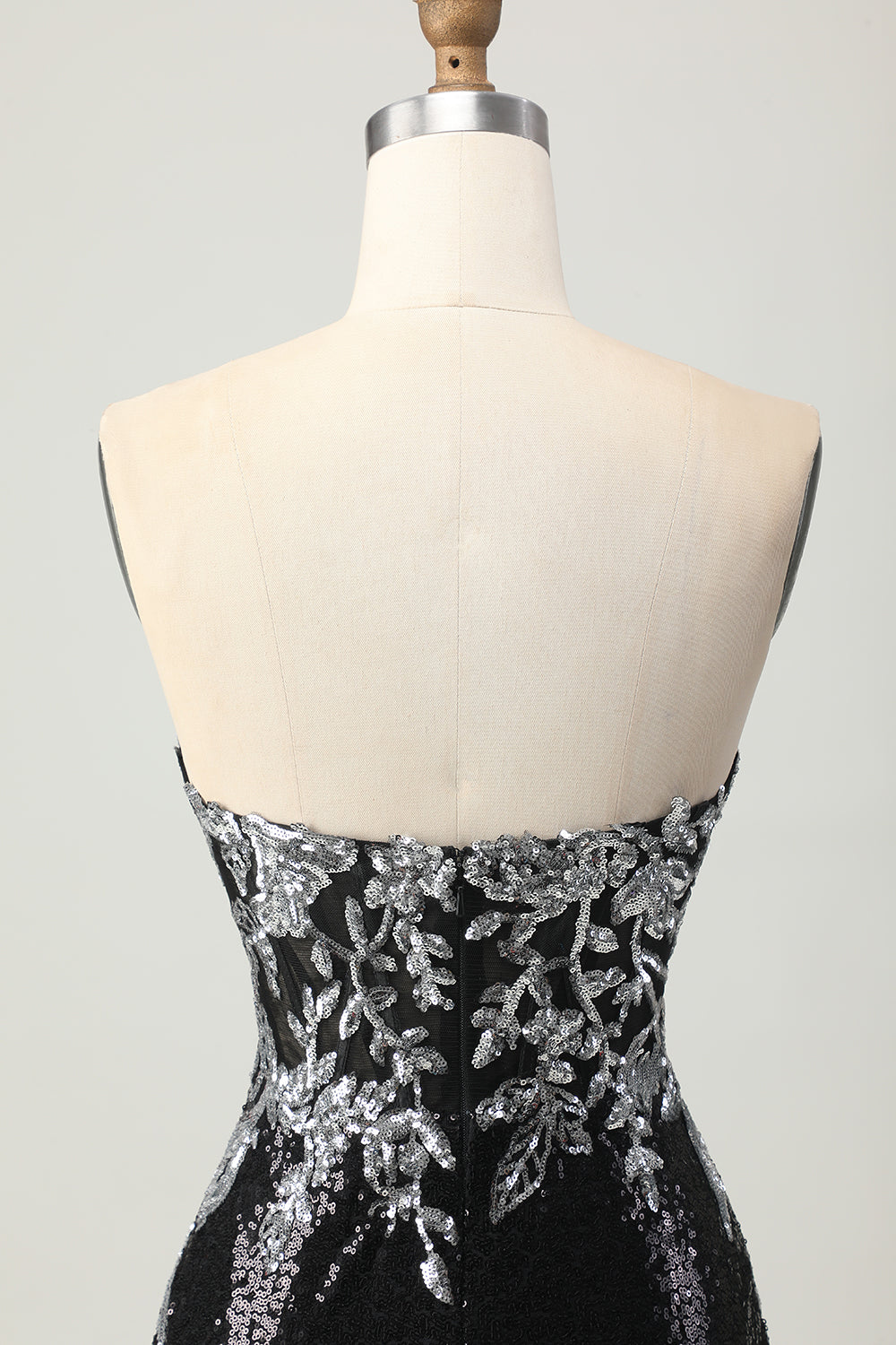 Sparkly Black Silver Bodycon Homecoming Dress