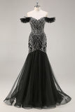 Mermaid Beaded Ruffled Prom Dress with Beading