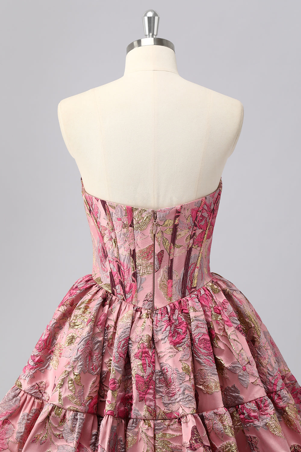 Blush Sweetheart Corset A-Line Floral Homecoming Dress