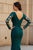 Mermaid Black Long Sleeve Appliqued Mother Of The Bride Dress