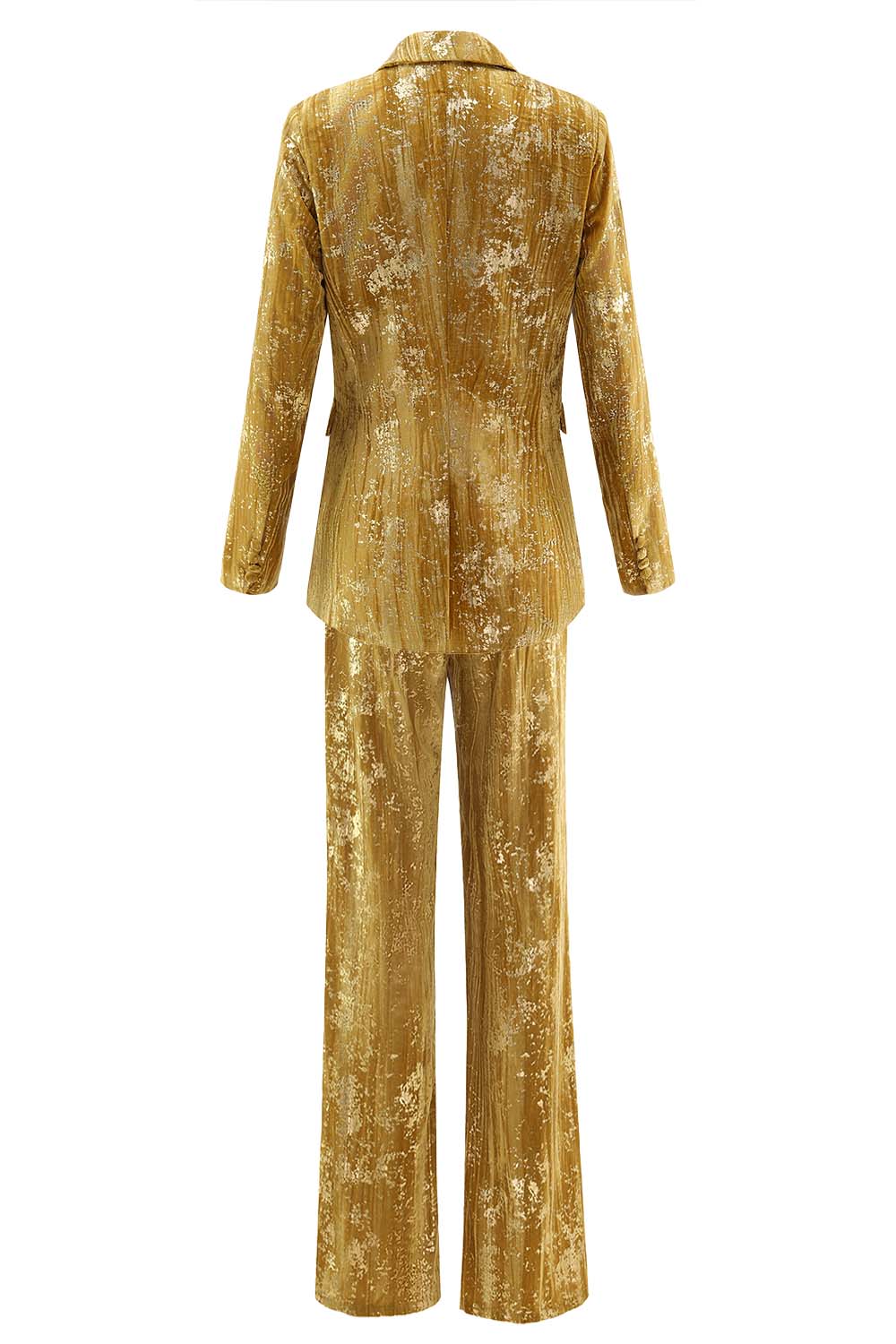 Glitter Yellow 2-Piece Peak Lapel Prom Suit