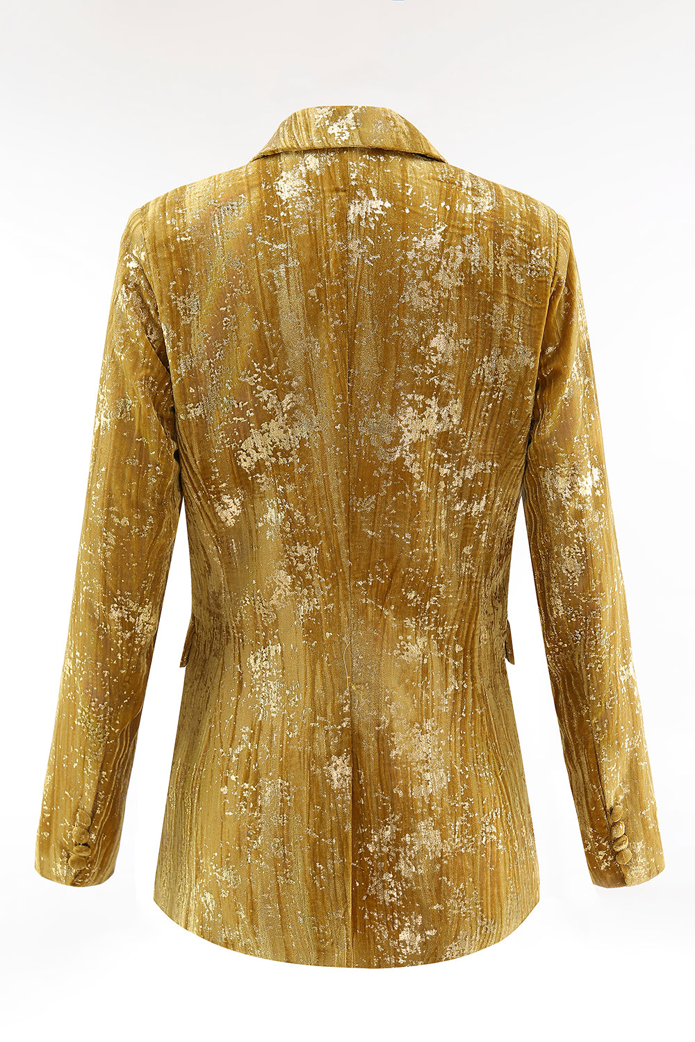 Glitter Yellow 2-Piece Peak Lapel Prom Suit