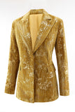 Glitter Yellow 2-Piece Peak Lapel Prom Suit
