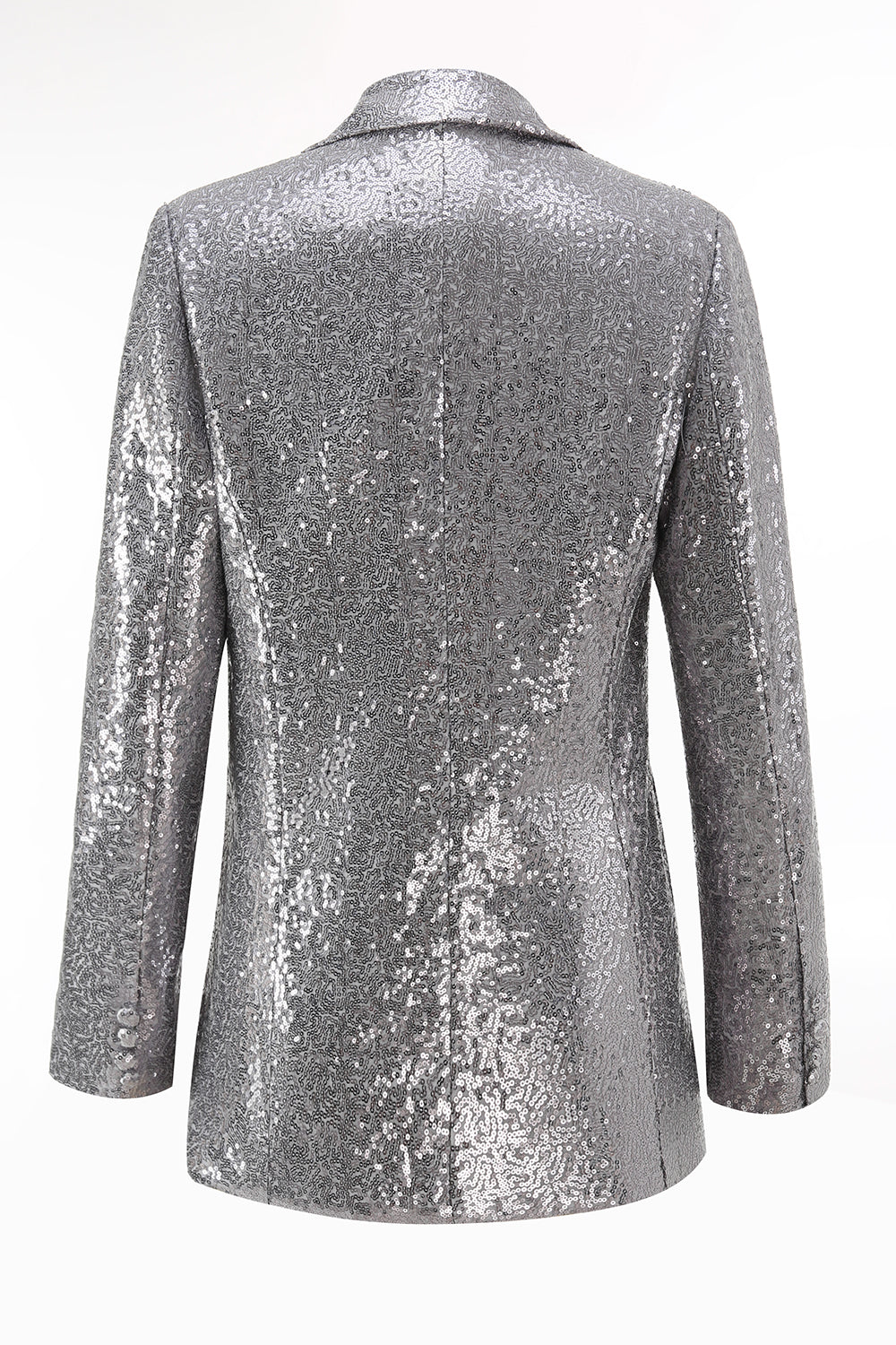 Sparkly Silver Notched Lapel 2-Piece Women Prom Suits