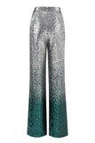 Sparkly 2-Piece Silver and Peacock Peak Lapel Women Prom Suits