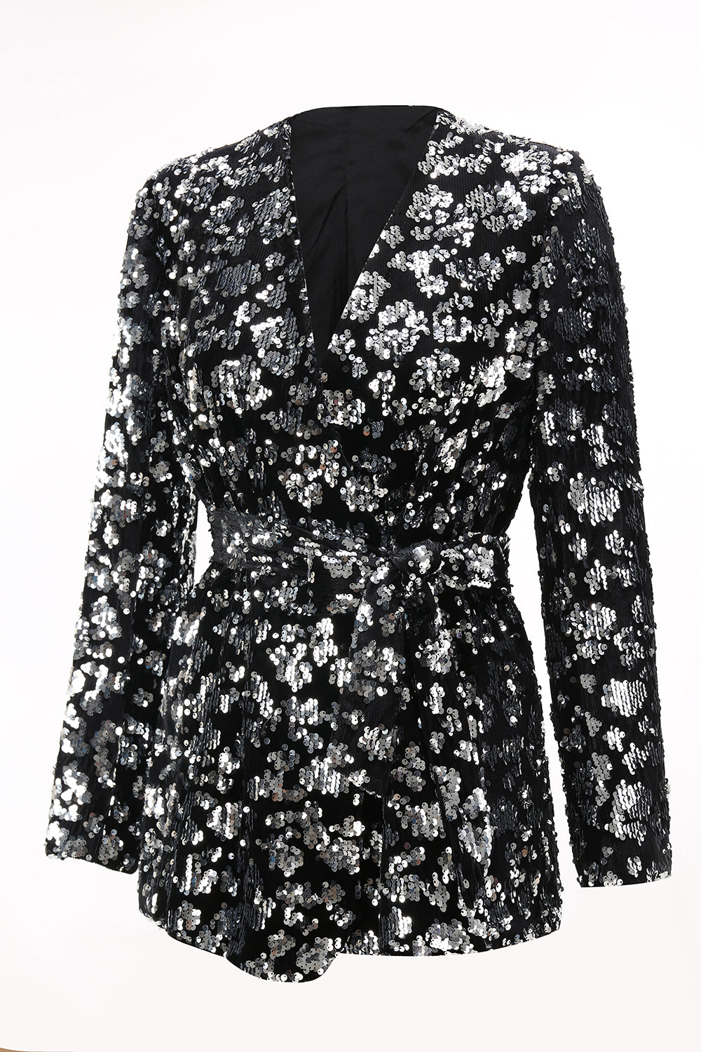 Sparkly 2-Piece Black Peak Lapel Women Prom Suits