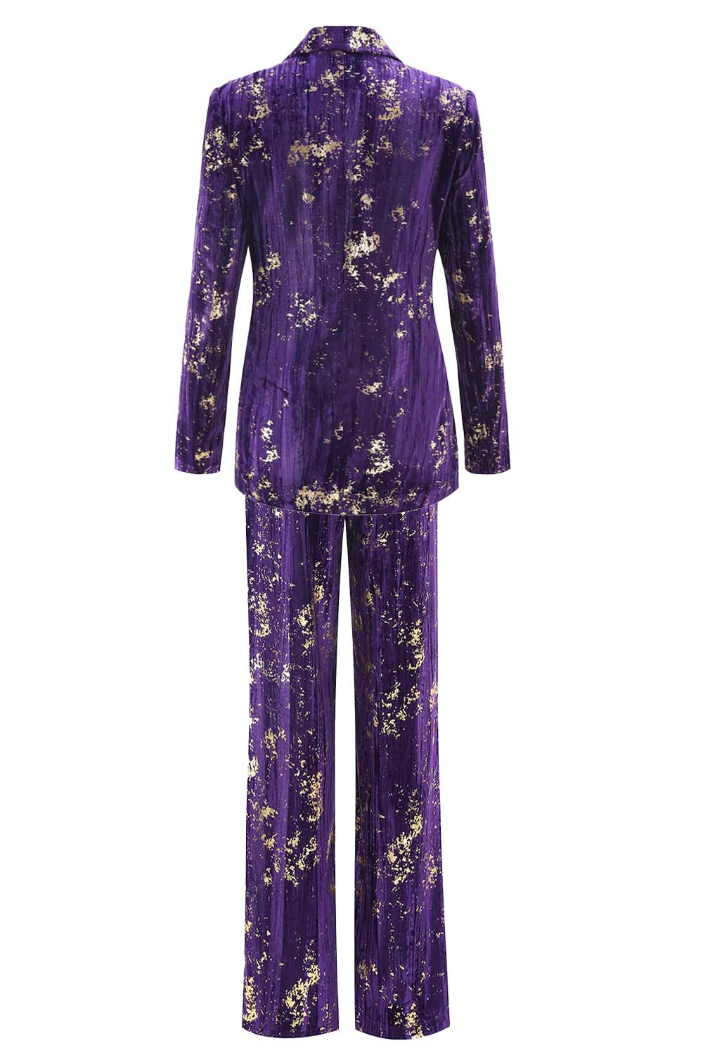 Sparkly 2-Piece Notched Lapel Purple Prom Suit